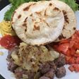 Healthy diet food: Saikoro Beef + Pita bread