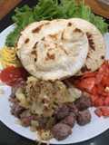 Healthy diet food: Saikoro Beef + Pita bread
