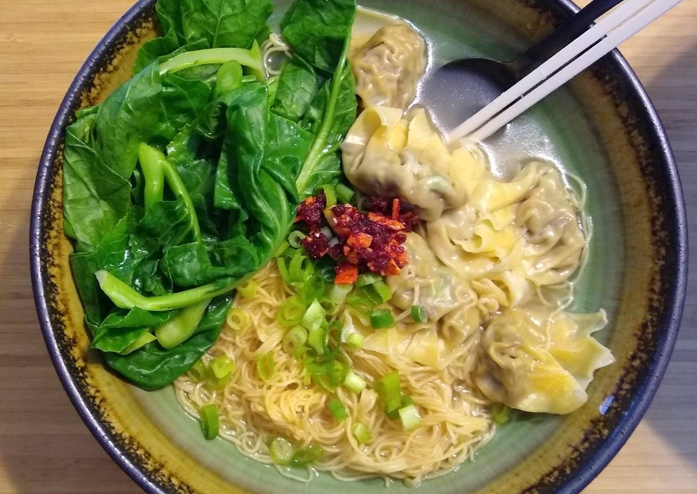 Vegetarian Wonton Noodle Soup