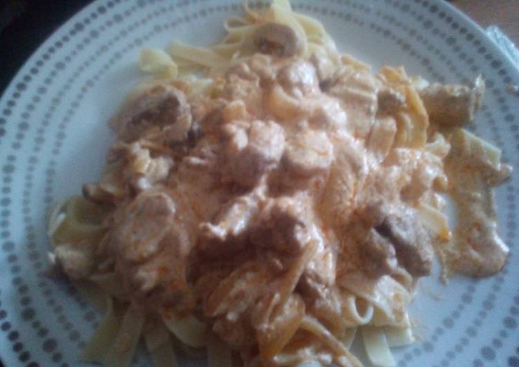 Step-by-Step Guide to Make Super Quick Homemade Easy Pork &#39;Stroganoff&#39; with Tagliatelle