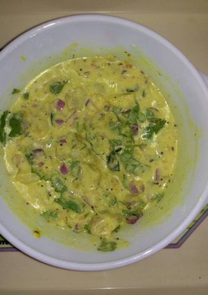 A picture of Sweet potato curd curry.