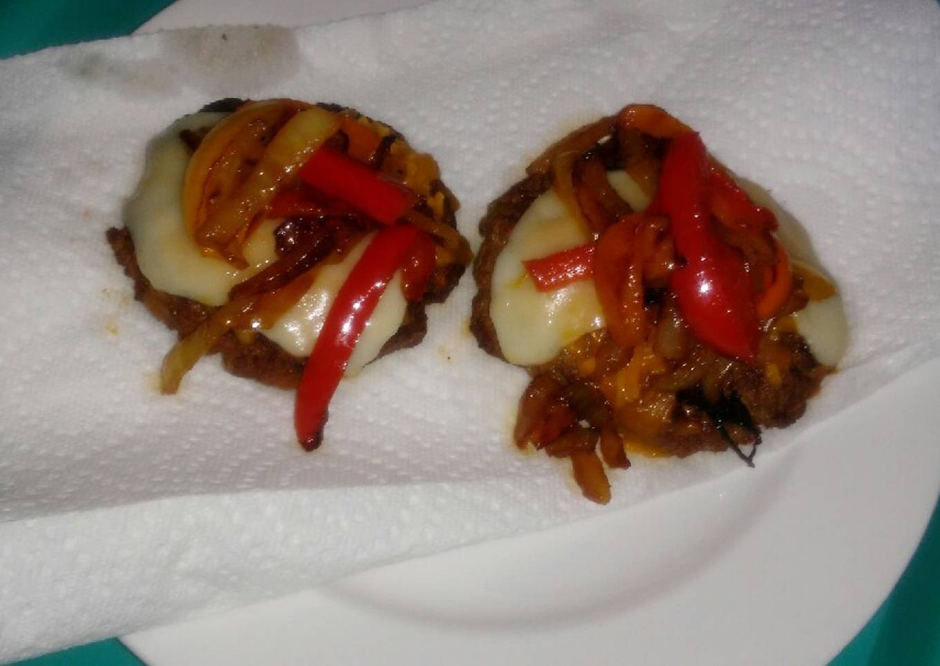 Mini Onion & Pepper Burgers