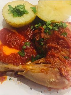 عکسی از دستور مرغ با ارده و سیب زمینی تنوری