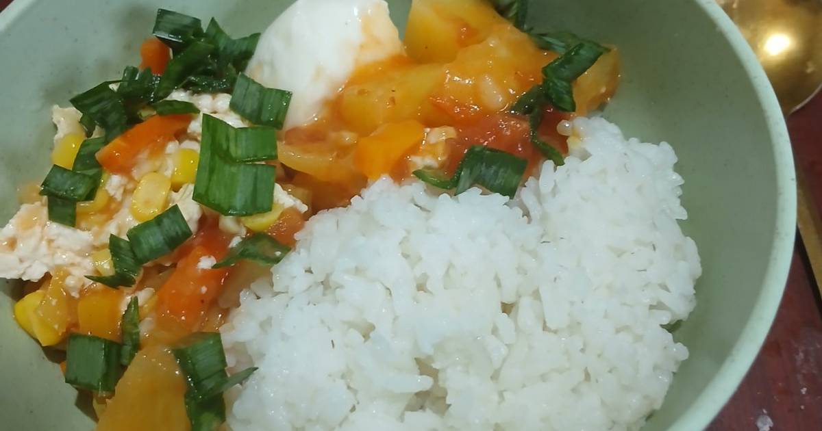 Resep Rice Bowl Tahu Jagung Kukus Dengan Saus Asam Manis Paling Praktis dan Simple