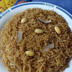 A picture of Gurh (jaggery) Walay Rice.