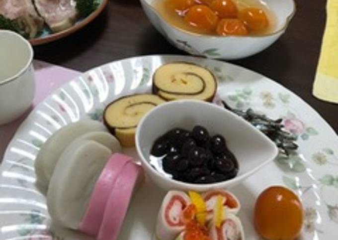 Kuromame for osechi ryori, black sweet soybeans