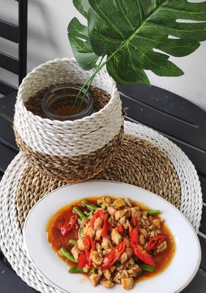 Foto resep Ayam Buncis Telur saus Sechuan
