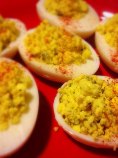 A picture of Slightly Different Deviled Eggs.