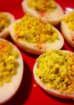 A picture of Slightly Different Deviled Eggs.