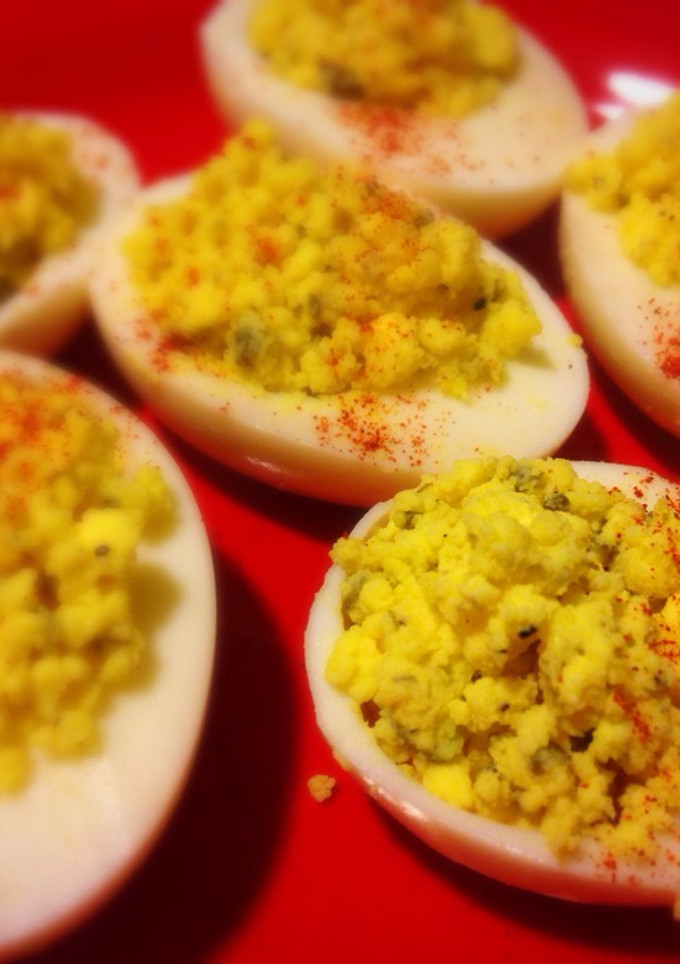 A picture of Slightly Different Deviled Eggs.