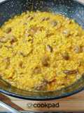 Arroz meloso con mollejas de pollo y boletus