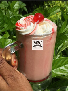 A picture of Watermelon /banana milkshake.