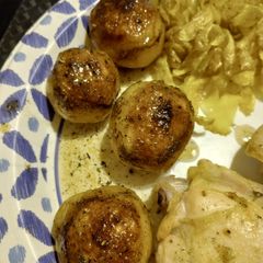 A picture of Potato Balls in Schmaltz and Butter.