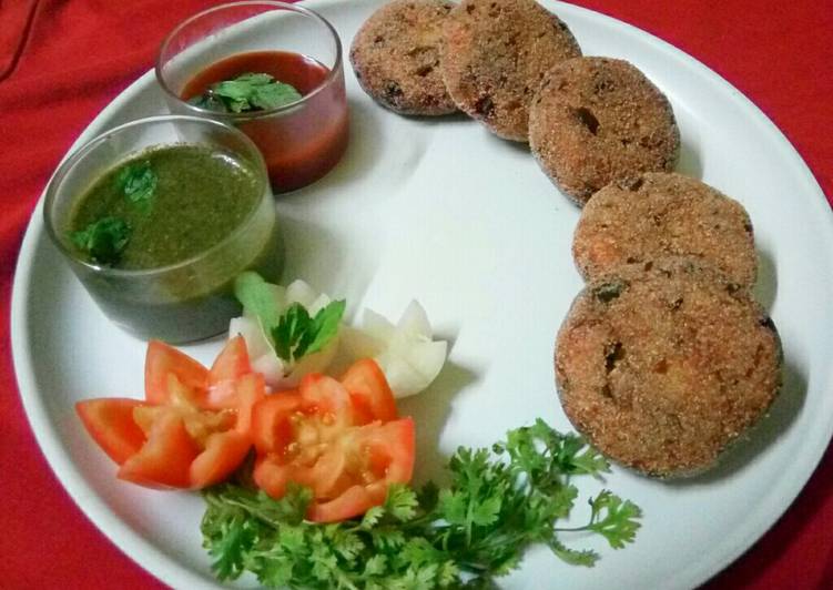 Recipe of Homemade Oats beetroot kebab