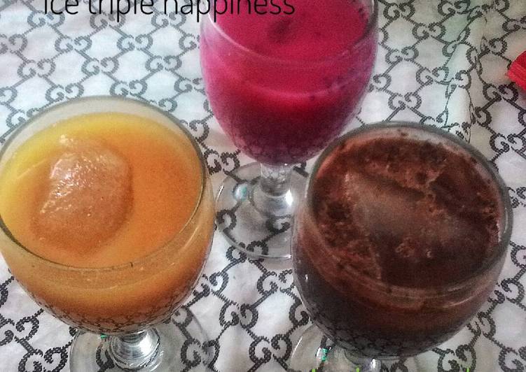 Cara Gampang Menyiapkan Ice Triple Happiness (Ice milk tea)😋😉😘 yang Enak Banget