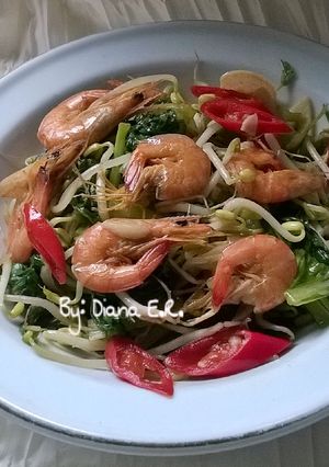 Foto resep Tumis Sawi Tauge dan Udang #pr_olahanudang