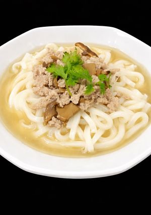 Hình của món SP.0532 - Mỳ Udon Xào Thịt Xốt Nấm.