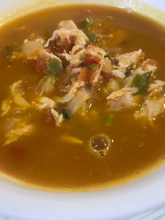 Una foto de Sopa de auyama con pollo