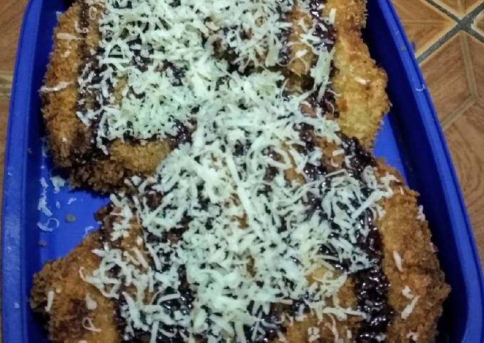 Pisang plenet crispy keju coklat