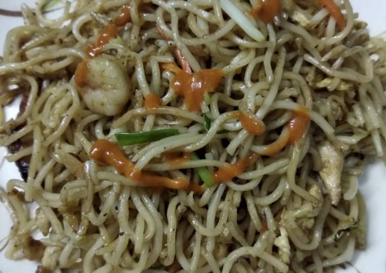 Recipe of Super Quick Homemade Non veg Hakka noodles