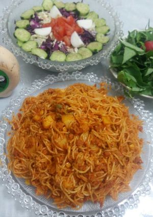 عکسی از دستور ماکارونی با کدو سبز