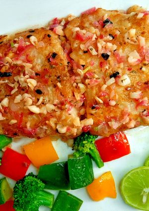 A picture of Grilled Fish in Lemon Butter Sauce.