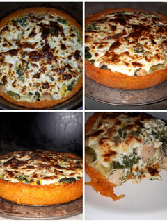 Una foto de Pastel de calabaza rellena de pollo y vegetales