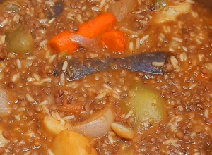 Foto principal de Lentejas con arroz, morcilla y chorizo
