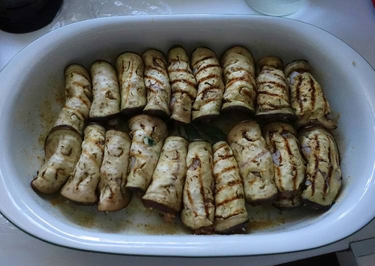 Involtini di melanzane grigliate con guanciale
