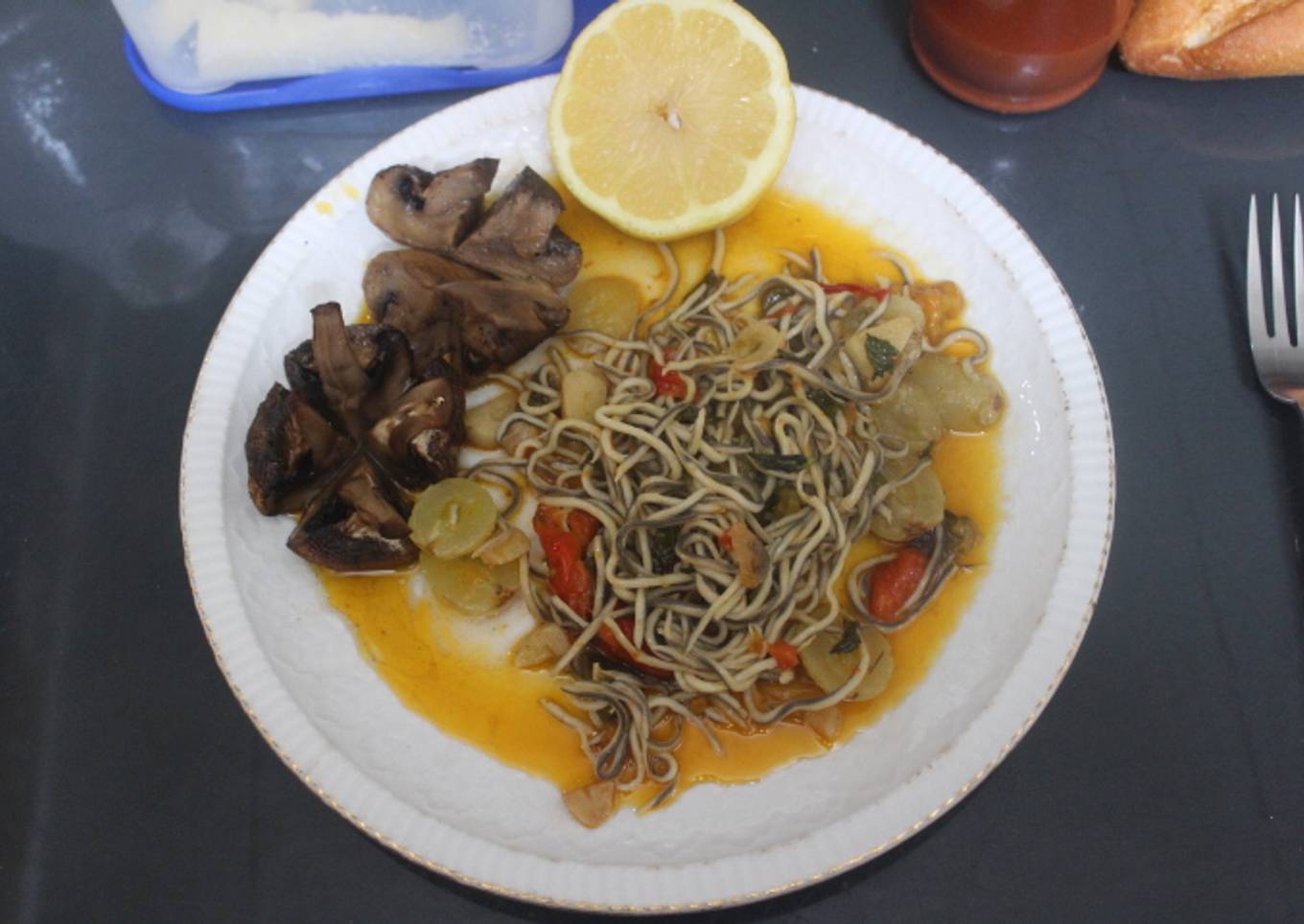 Gulas con champiñones al horno