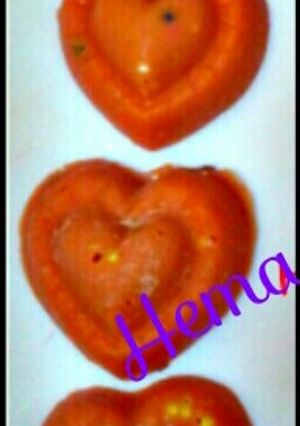 A picture of Orange heart chocolate.