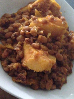 A picture of Beans and Yam.
