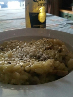 Una foto de Risotto de setas y queso grana padano