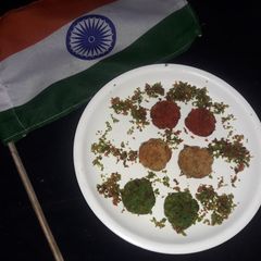 A picture of Tricolor coconut sandesh.