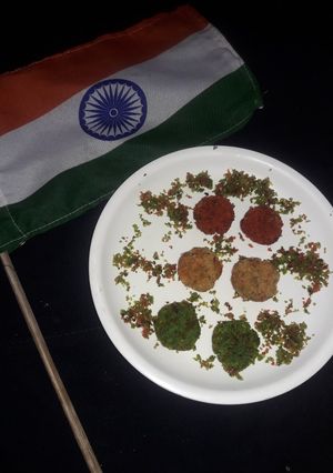A picture of Tricolor coconut sandesh.