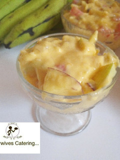 A picture of Creamy fruits salad.