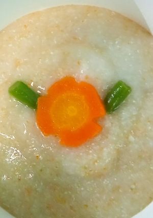 Foto resep BUBUR BERAS IKAN TENGGIRI SAYURAN MPASI 4* 6+ (slow cooker)