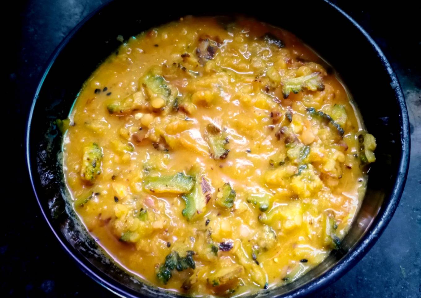 Musoor dal with bitter gourd