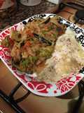 Salteado de verduras con dorada a la papillote