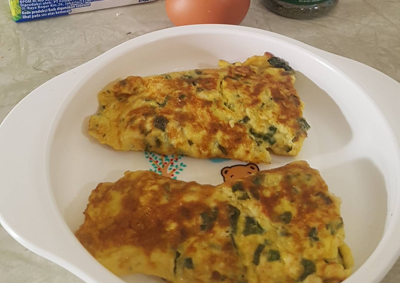 Omelette Tahu Bayam