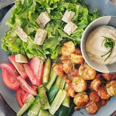Tikka Prawn salad A picture of Tikka Prawn salad.