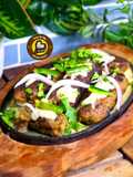 Makhmali Mutton Malayi Sizzler Seenkh Kabaab With White Creamy Gravy