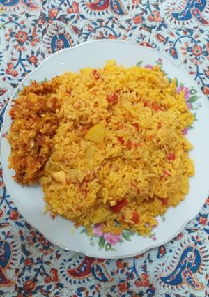 عکسی از دستور دمی گوجه با برنج عنبربوی خوزستان 😋😋😋😋