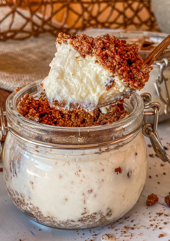 Una foto de Vasitos cheesecake de crema de cacao y avellanas
