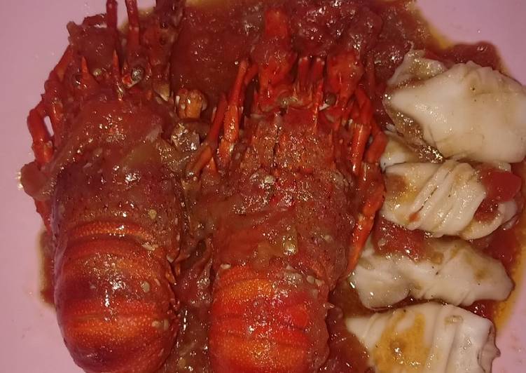 Cara Gampang meracik Lobter vs cumi saus tiram, Sempurna