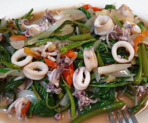 Tumis Cumi Cah Kangkung Tanpa Penyedap Dan Saus - Draw-heat