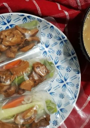 Foto resep Spring roll + lime dipping sauce