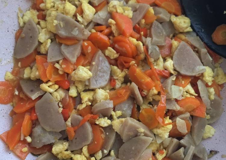 Tumis baso wortel telor