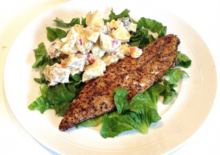 Recipe of Homemade Warm Smoked Mackerel with Potato Salad