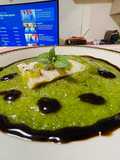 Merluzzo su crema di zucchine al balsamico